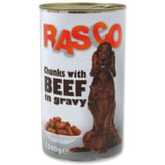 RASCO Konzerva Dog hovězí kousky ve šťávě 1240 g