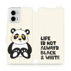 Mobiwear Flip pouzdro na mobil Motorola Moto G73 5G - M041S Panda - life is not