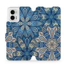 Mobiwear Flip pouzdro na mobil Motorola Moto G73 5G - V108P Modré mandala květy