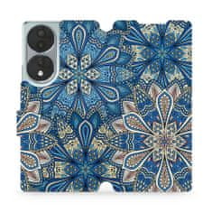 Mobiwear Flip pouzdro na mobil Honor 70 - V108P Modré mandala květy