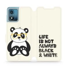 Mobiwear Flip pouzdro na mobil Motorola Moto E13 - M041S Panda - life is not