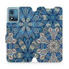 Mobiwear Flip pouzdro na mobil Motorola Moto E13 - V108P Modré mandala květy