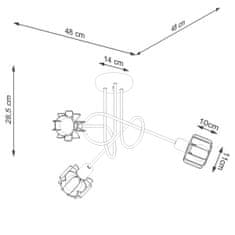 Sollux Lustr BELUCI 3S černý 3xE14 40W Sollux Lighting