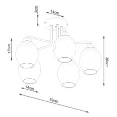 Sollux Lustr FILLAN 5 černý 5xE27 60W Sollux Lighting