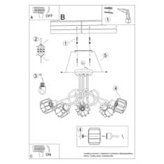 Sollux Lustr BELUCI 5S černý 5xE14 40W Sollux Lighting