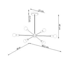 Sollux Lustr LANGO 6 černý 6xE27 60W Sollux Lighting