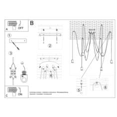 Sollux Lustr EDISON 5 černý 5xE27 60W Sollux Lighting