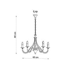 Sollux Lustr MINERWA 5 černý 5xE14 40W Sollux Lighting