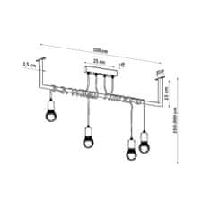 Sollux Lustr SALAMANCA 4 černý 4xE27 60W Sollux Lighting