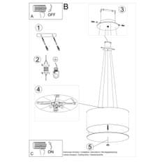 Sollux Lustr OTTO 60 černý 5xE27 60W Sollux Lighting