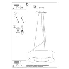 Sollux Lustr SATURNO SLIM 70 černý 6xE27 60W Sollux Lighting