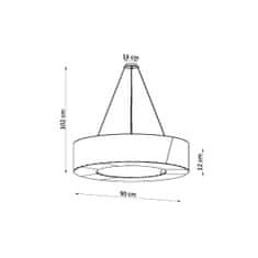 Sollux Lustr SATURNO SLIM 90 bílý 8xE27 60W Sollux Lighting