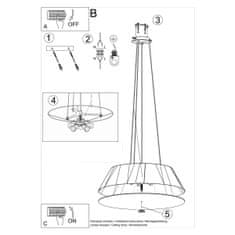 Sollux Lustr VEGA 70 černý 5xE27 60W Sollux Lighting