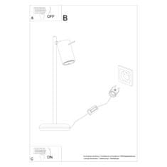 Sollux Stolní lampa RING černá 1xGU10 40W Sollux Lighting