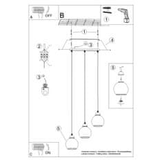 Sollux Závěsné svítidlo ALINO 3 černé 3xE27 60W Sollux Lighting