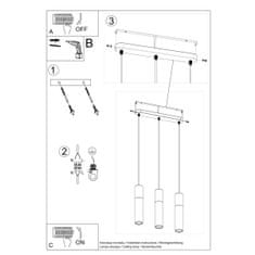 Sollux Závěsné svítidlo BORGIO 3L bílé 3xGU10 40W Sollux Lighting