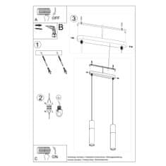 Sollux Závěsné svítidlo BORGIO 2 bílé 2xGU10 40W Sollux Lighting