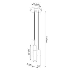 Sollux Závěsné svítidlo BORGIO 3P černé 3xGU10 40W Sollux Lighting