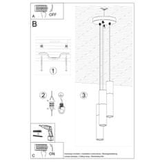 Sollux Závěsné svítidlo BORGIO 3P černé 3xGU10 40W Sollux Lighting