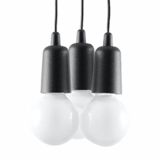 Sollux Závěsné svítidlo DIEGO 3 černé 3xE27 60W Sollux Lighting