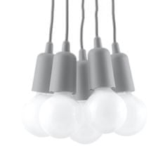 Sollux Závěsné svítidlo DIEGO 5 šedé 5xE27 60W Sollux Lighting