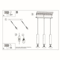 Sollux Závěsné svítidlo LAGOS 3L bílé 3xGU10 40W Sollux Lighting