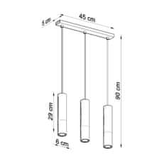 Sollux Závěsné svítidlo LOOPEZ 3L černá/měď 3xGU10 40W Sollux Lighting