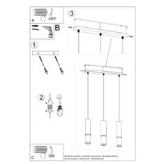 Sollux Závěsné svítidlo LOOPEZ 3L černá/měď 3xGU10 40W Sollux Lighting