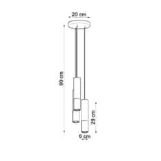 Sollux Závěsné svítidlo LOOPEZ 3P černá/měď 3xGU10 40W Sollux Lighting