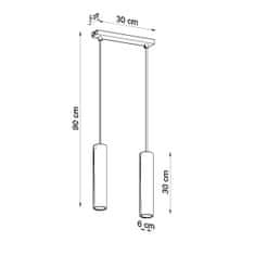 Sollux Závěsné svítidlo LAGOS 2 černé 2xGU10 40W Sollux Lighting