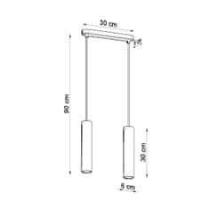 Sollux Dřevěná závěsná lampa LINO 2 2xGU10 40W Sollux Lighting