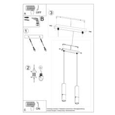 Sollux Závěsné svítidlo LOOPEZ 2 černá/zlatá 2xGU10 40W Sollux Lighting