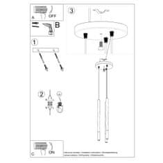 Sollux Závěsné svítidlo MOZAICA 3P černá/zlatá 3xG9 12W Sollux Lighting