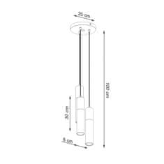 Sollux Závěsné svítidlo PABLO 3P bílé 3xGU10 40W Sollux Lighting