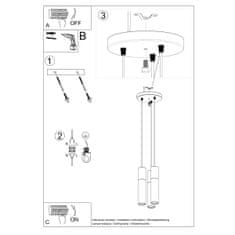 Sollux Závěsné svítidlo PABLO 3P bílé 3xGU10 40W Sollux Lighting