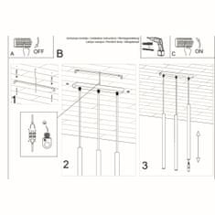 Sollux Závěsné svítidlo PASTELO 3 černé 3xG9 12W Sollux Lighting