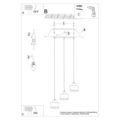 Sollux Závěsné svítidlo SAVAR 3 černé 3xE27 60W Sollux Lighting