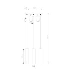 Sollux Závěsné svítidlo RING 3 černé 5xGU10 40W Sollux Lighting