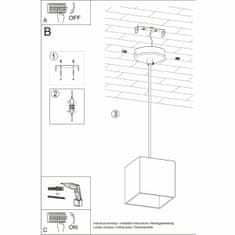 Sollux Závěsné svítidlo QUAD 1 černé 1xGU10 40W Sollux Lighting