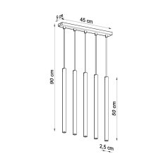 Sollux Závěsné svítidlo PASTELO 5 černé 5xG9 12W Sollux Lighting