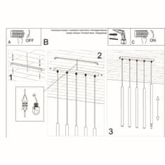 Sollux Závěsné svítidlo PASTELO 5 černé 5xG9 12W Sollux Lighting