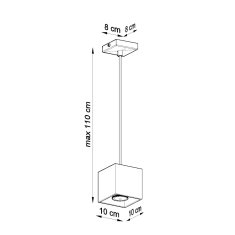 Sollux Závěsné svítidlo QUAD 1 šedé 1xGU10 40W Sollux Lighting