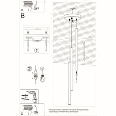 Sollux Závěsné svítidlo PASTELO 3P černé 3xG9 12W Sollux Lighting