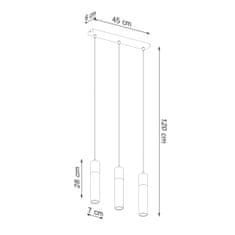 Sollux Závěsné svítidlo ZANE 3 šedé 3xGU10 40W Sollux Lighting