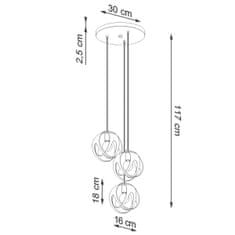 Sollux Závěsné svítidlo TULOS 3P černé 3xE27 60W Sollux Lighting