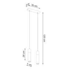 Sollux Závěsné svítidlo ZANE 2 šedé 2xGU10 40W Sollux Lighting