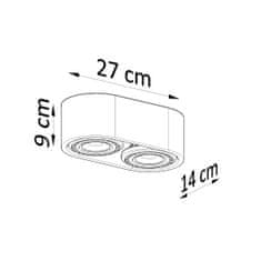 Sollux Stropní svítidlo BASIC 2 beton 2xGU10 40W Sollux Lighting