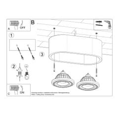 Sollux Stropní svítidlo BASIC 2 beton 2xGU10 40W Sollux Lighting