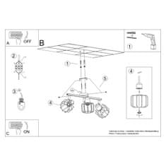 Sollux Stropní svítidlo BELUCI 3 bílé 3xE14 40W Sollux Lighting