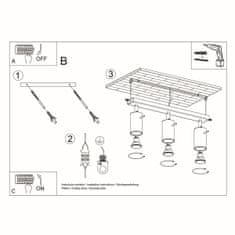 Sollux Stropní svítidlo BERG 3 přírodní dřevo 3xGU10 40W Sollux Lighting